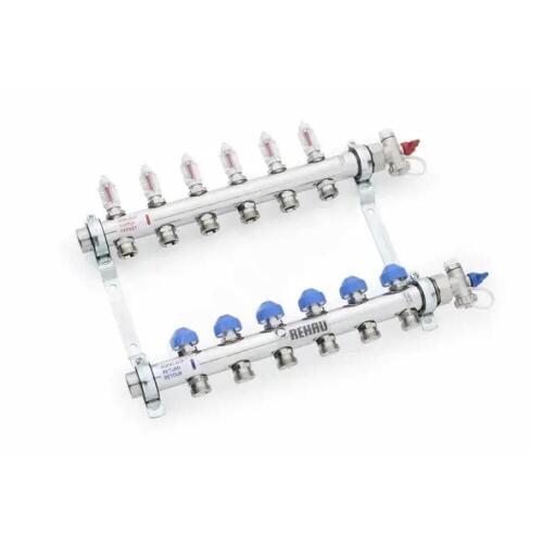 Распределительный коллектор HKV-D на 9 контуров нерж. сталь, Rehau 12080911002