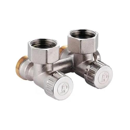 Узел нижнего подключения для двухтрубной системы R384, угловой, Giacomini