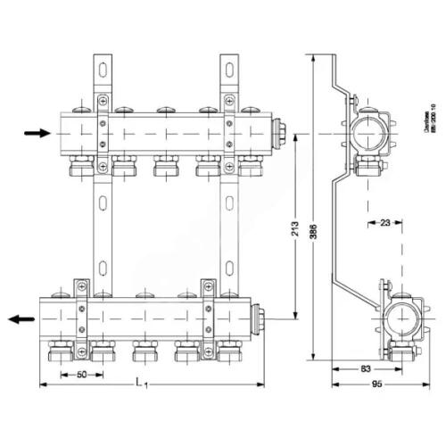 Коллекторная группа FHF-R, с запорным вентилем, Ридан